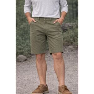 Mutual Weave Standard Chino Shorts Olive Green 34 NWT Classic Fit